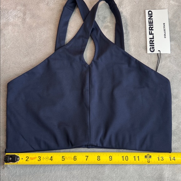 NWT Girlfriend Collective Becca X Neck Bra Blue Size Large - Picture 9 of 11
